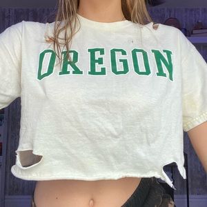 Distress Oregon crop top